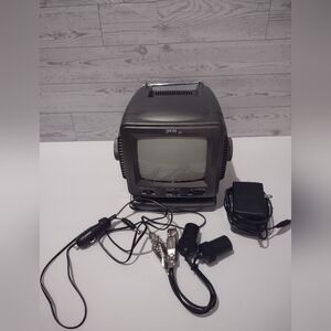 Jwin Vintage Tv/radio Black/White TV AM/FM Radio Combo Portable